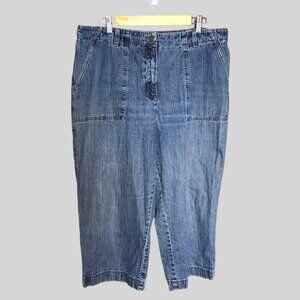 Jones Sport Womens Denim Chambray Capris VGUC Summer Casual Sightseeing VGUC